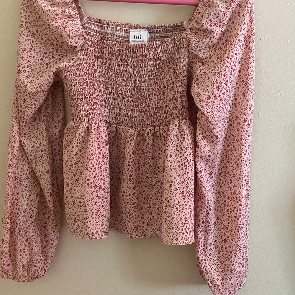 A New Day Women's Red Floral Blouse